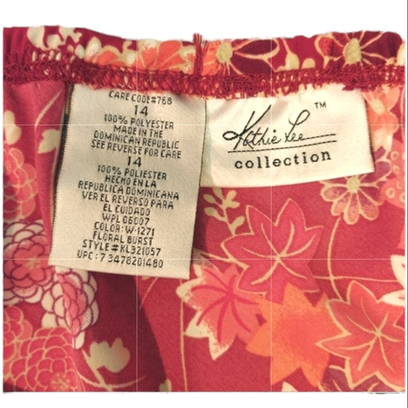 Midi Skirt Pink Floral Printed Softly Pleated - Picture 3 of 5